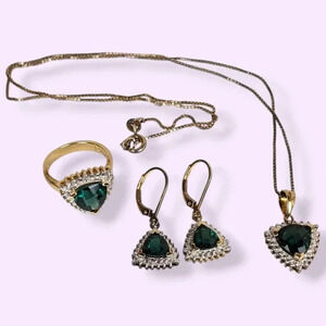 V. Ross-Simons 925 Green Spinel Technibond Parure